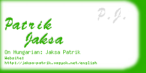 patrik jaksa business card